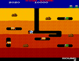 videojuego arcade dig dug